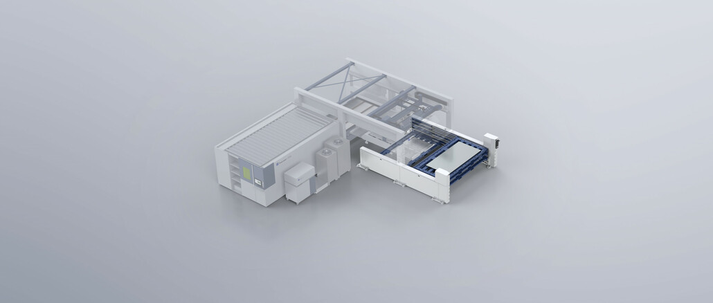 The new material storage system from Trumpf enables companies to make a cost-effective entry into automated sheet metal production. © Trump
