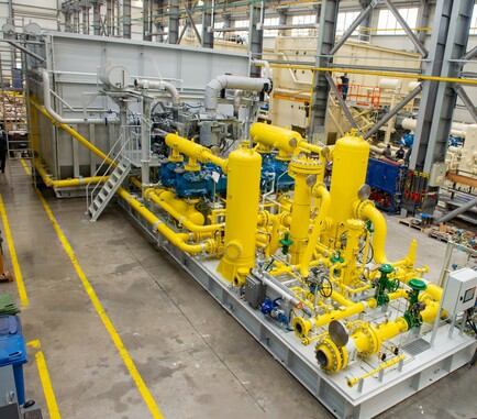 Euro Gas Systems develops and produces versatile compressor solutions. Here in the picture is the Ariel KBK4 two-stage compressor unit. The production of such devices is a great challenge. MicroSteps DRM with an enormous processing palette is fully utilized here. Image: © Microstep Europe