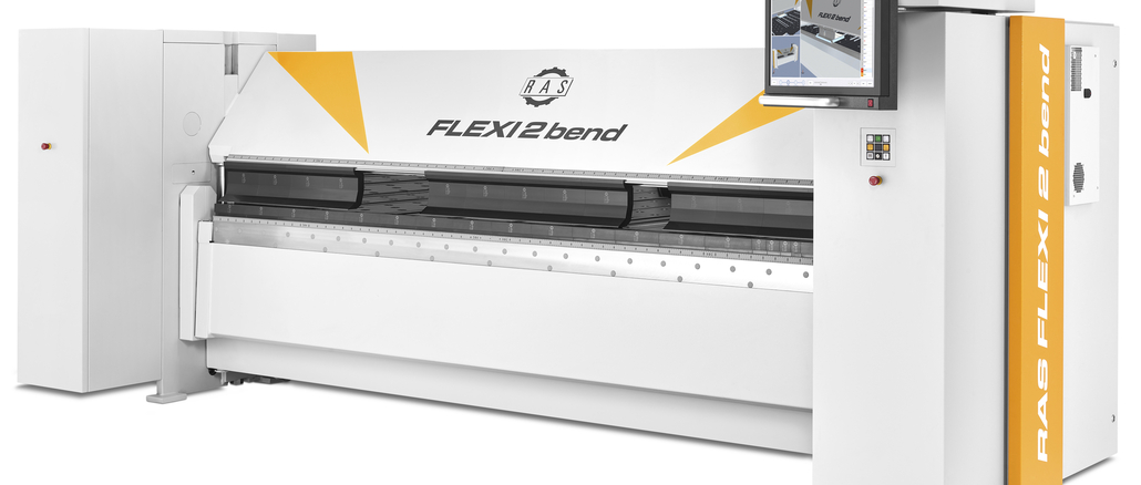The swivel bending machine RAS Flexi2bend is available in the model sizes for 3200 mm x 3 mm and for 4060 mm x 2.5 mm. © RAS