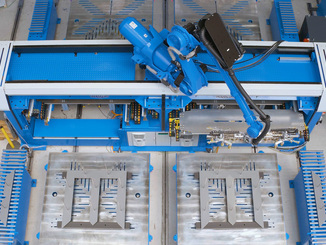 Machine builder and process optimizer Heinrich Georg GmbH, headquartered in Kreuztal, Germany, is already successfully using robots from the new Shelftype series in its production lines for stacking large sheet metal components for transformer core production. © Heinrich Georg GmbH