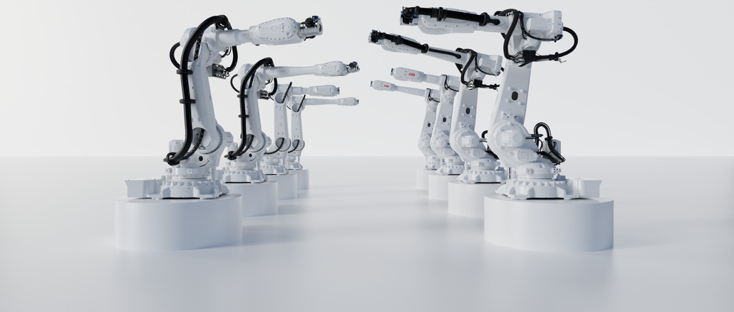 Faster, more precise, more flexible: The IRB 5710 and IRB 5720 robot families are available in a total of eight variants, offer payloads of 70 to 180 kilograms and ranges of 2.3 to 3.0 meters. © ABB