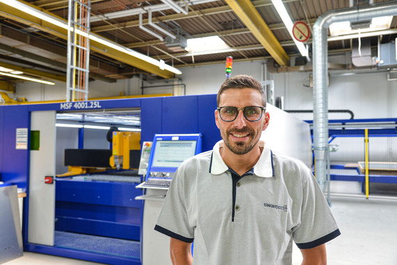 The laser and material handling system have been in operation since spring 2021 - to the complete satisfaction of plant manager Bernard Frank. 