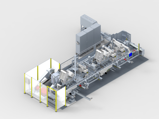 Die neue All-in-one-Maschine von Amba ist die weltweit erste, die bis zu 420 mm lange und 10 mm dicke Vollgewindeschrauben in einem Durchgang direkt vom Coil zum fertigen Produkt formt. © Amba