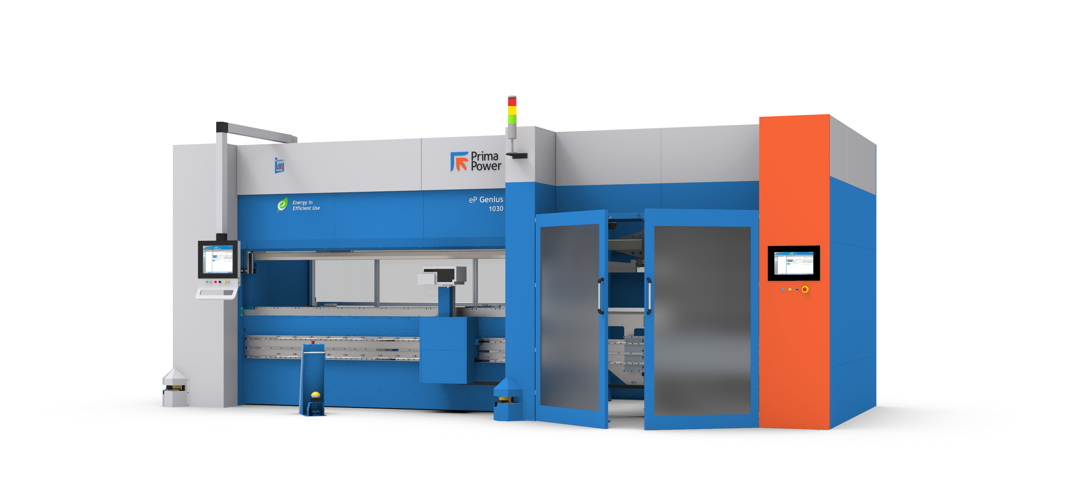 Prima Power's EP Genius 1030 integrates the EP-1030 servo-electric press brake with an automatic tool store © Prima Power