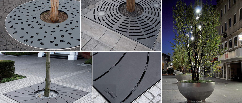 Whether on squares, avenues, shopping centers or schools in large cities and small communities, Humberg's tree protection systems make a visual statement and, above all, ensure the right underground and environmental conditions so that trees can thrive for a long time in urban areas. © MicroStep Europe