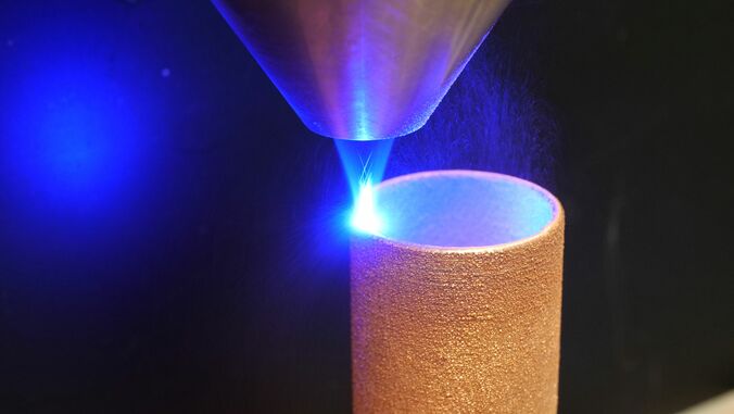 Blaue Laser eignen sich besonders gut für die additive Fertigung mit Kupfer. © Laserline