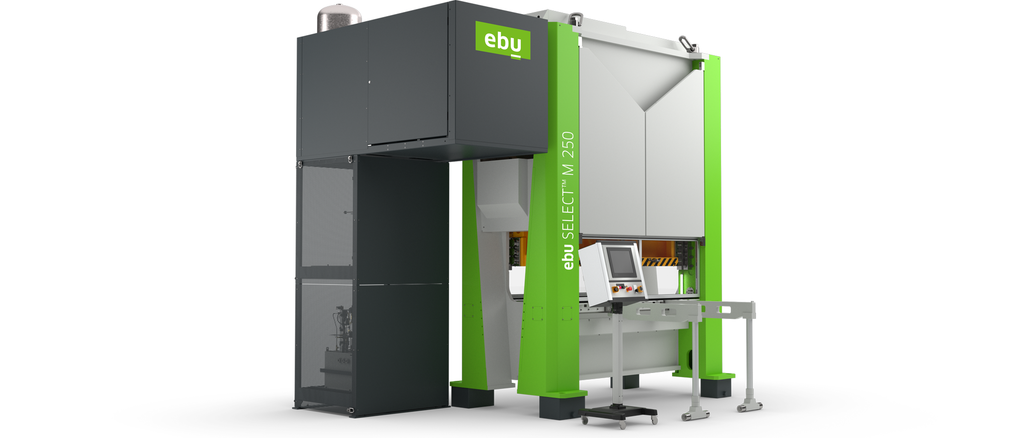 Im Fokus der Ebu-Select-Baureihen stehen die in Bayreuth gefertigten Pressen mit Ebu-typischem Längswellenantrieb, von denen acht Modelle in Monoblock-Stahl-Schweißkonstruktion – Ebu Select M – angeboten werden. © Ebu