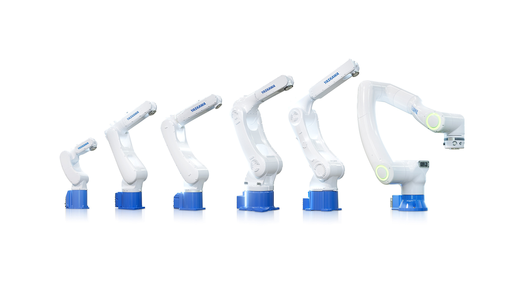 The model range of the new Motoman Next industrial robots (Nex series) from Yaskawa extends from 7 to 35 kg payload. © Yaskawa Europe