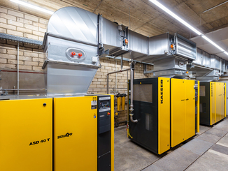 Kompressorstation mit luftgeführter Wärmerückgewinnung, integriertem Kältetrockner und intelligenter Steuerung  © Schoeller