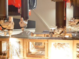Das Herzstück von Giga Laser Next ist eine einzigartige Konfiguration von vier synchronisierten Laserköpfen, die gleichzeitig an demselben Teil arbeiten. © Prima Power