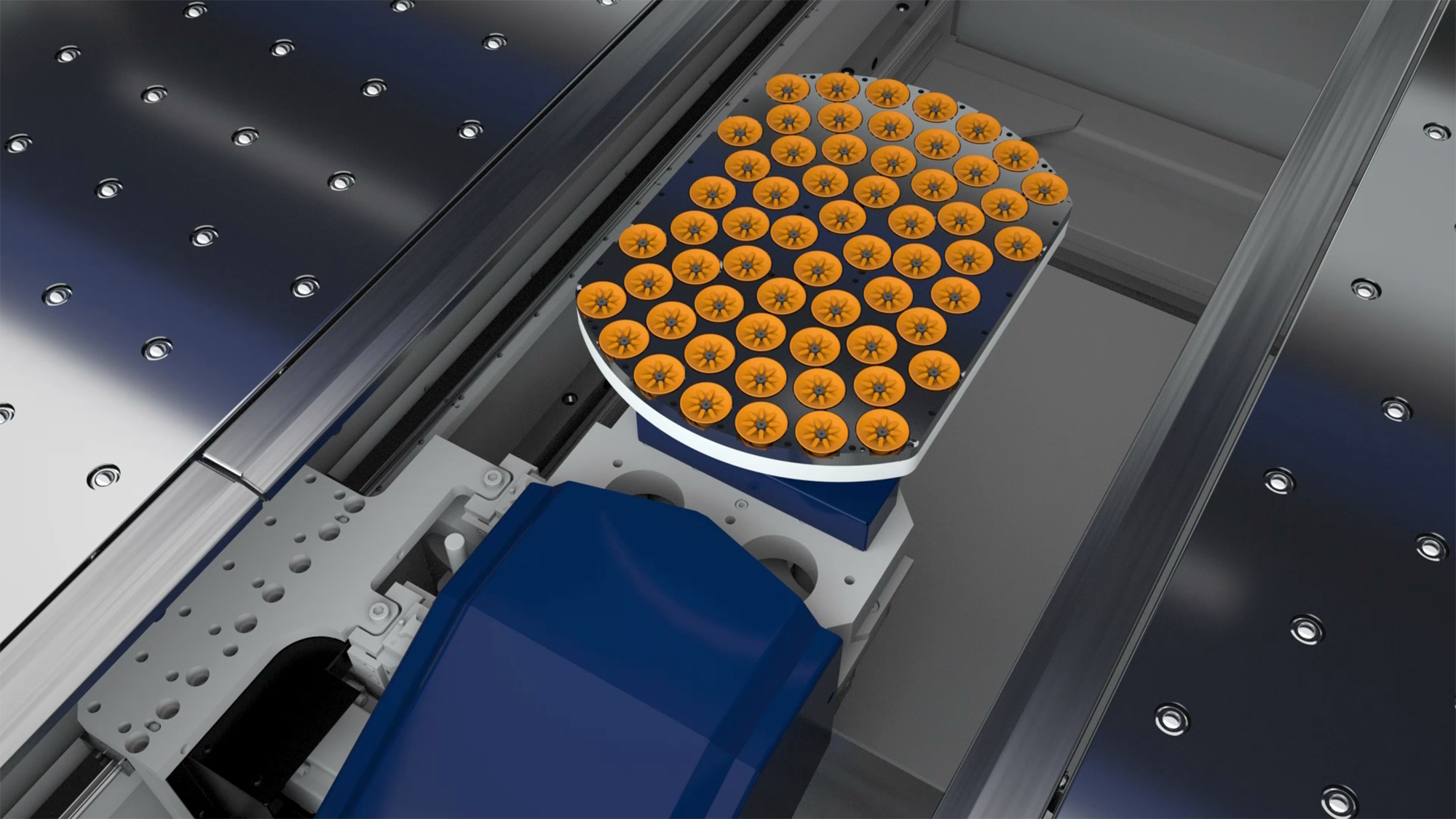 Revised and now also available for the Evo Center: the rotating suction plate stop © Schröder Group