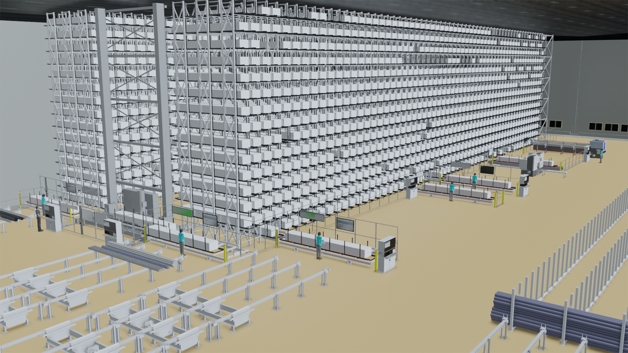 Kasto uses the 3D design data to create a digital twin that can be used to virtually commission new systems. © Kasto