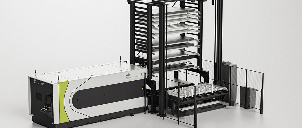 Der Flachbettlaser LS7 der BLM Group für das Laserschneiden von Metall kann jetzt mit einer 20-kW-Laserquelle ausgestattet werden. Er zeichnet sich durch konstant hohe Qualität und Genauigkeit der Laserschnitte, einfachste Bedienbarkeit und ultraschnelle Palettenwechsel aus. © BLM Group