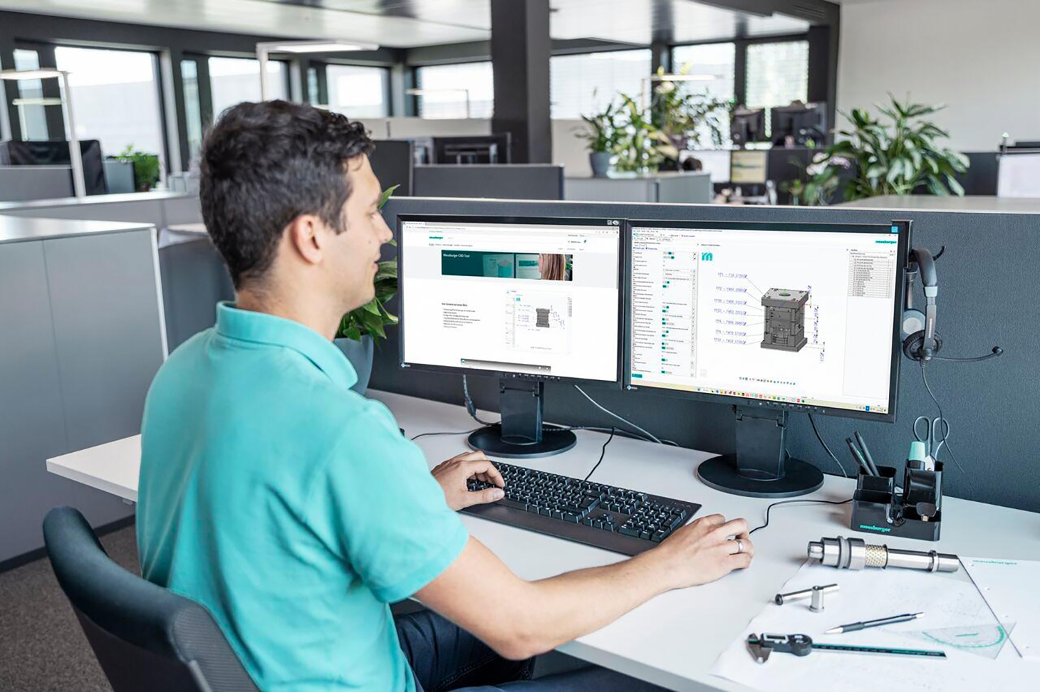 Thanks to the Meusburger CAD tool, users have easy access to the standard parts library including integrated wizards for mold assemblies and die sets. © Meusburger