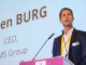 Jochen Burg, CEO der SMS group, während seiner Eröffnungsrede auf der worldsteel Breakthrough Technology Conference: „Für die Dekarbonisierung gibt es keine Einheitslösung. Es braucht Ansätze, die genau das aufgreifen, was für unsere Kunden wirklich zählt.“ © SMS