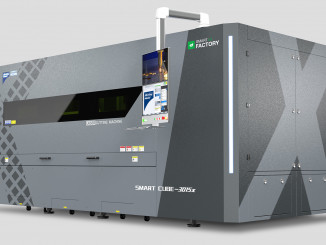 The Smart Cube X 2D laser cutting machine is the smallest system in the series and offers laser outputs of up to 12 kW. © Microstep