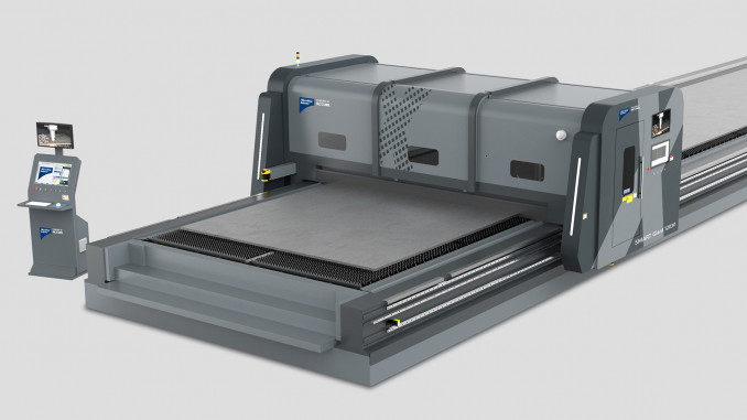 With a working area of up to 3,000 × 42,000 mm, the Smart Giant is suitable for particularly large sheets. © Microstep