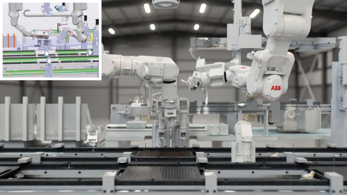 From the left: Comparison between the classic Robotstudio simulation and the new Robotstudio Hyperreality from ABB Robotics and a real image of the same robot cell. By integrating the accelerated computing and simulation power of Nvidia, Robotstudio Hypereality can create huge amounts of hyper-realistic simulations that can be used to train robots. These simulations take into account different lighting conditions, textures, materials, colors, angles - everything a robot would encounter on a real factory floor. ABB