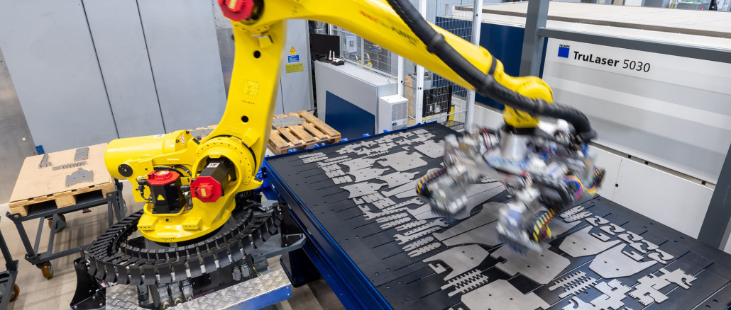 Trumpf has already launched several AI-based systems, such as the Sortmaster Vision, which automatically sorts components and assigns them to the appropriate order. © Trumpf