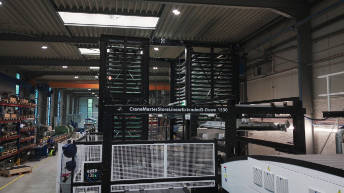 Eagle CraneMaster material handling, and eTower storage system © Eagle Lasers