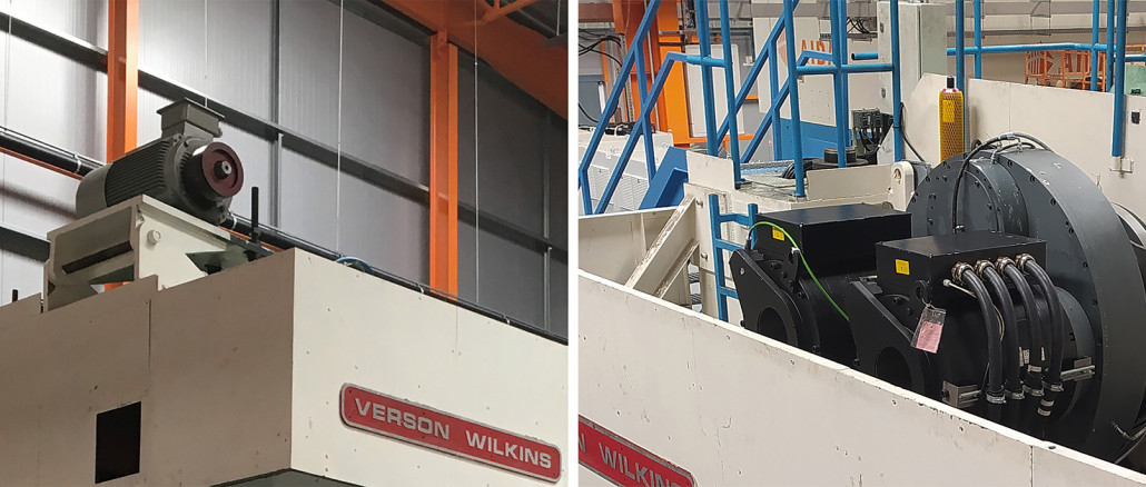Bei der Umrüstung einer Schwungradpresse auf Servoantriebstechnik entfallen Komponenten wie Kupplung, Bremsen oder Keilriemen. © Baumüller